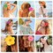 9Pcs Hawaiian Flower Hair Clips Set - Vibrant Hibiscus Flower Hair Accessories for Women